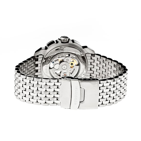 Heritor Automatic Carter Mens Skeleton Dial Bracelet Watch-Silver Tone Watch