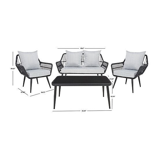Safavieh Elsbeth 4-pc. Conversation Set Cushioned