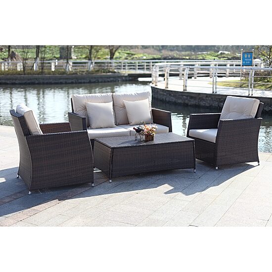 Safavieh Parry 4-pc. Conversation Set Cushioned