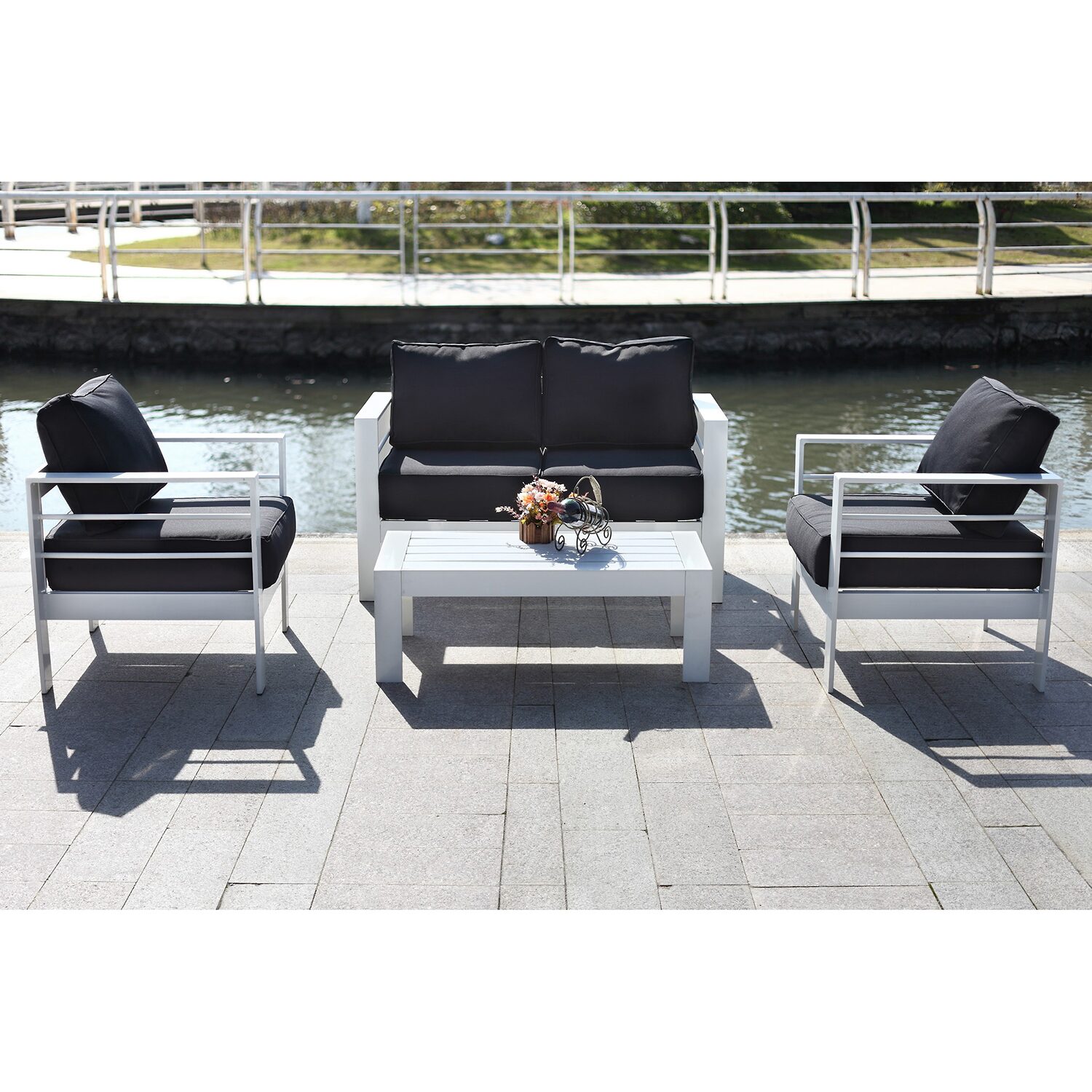 Safavieh Nason 4-pc. Conversation Set Cushioned