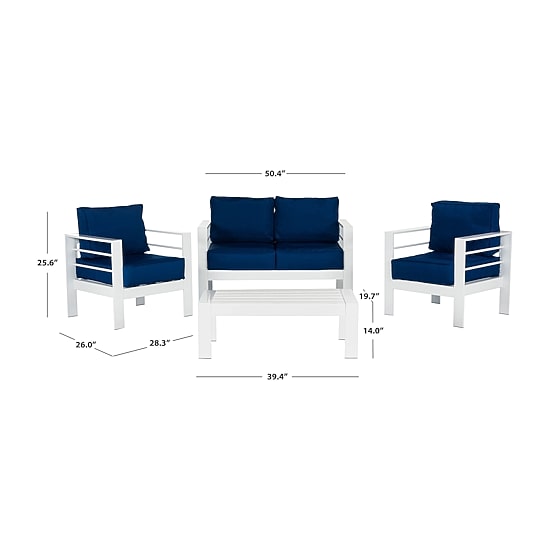 Safavieh Nason 4-pc. Conversation Set Cushioned