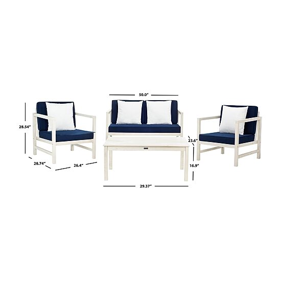 Safavieh Montez 4-pc. Conversation Set Cushioned