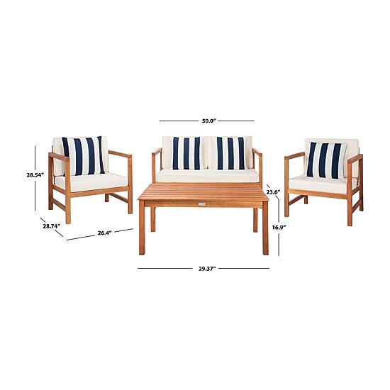 Safavieh Montez 4-pc. Conversation Set Cushioned