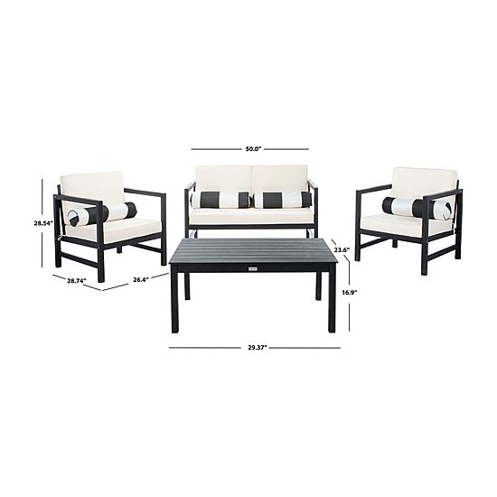 Safavieh Montez 4-pc. Conversation Set Cushioned