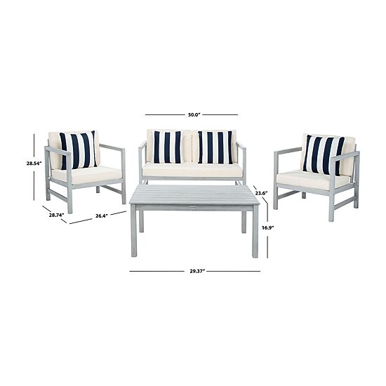Safavieh Montez 4-pc. Conversation Set Cushioned