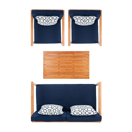 Safavieh Montez 4-pc. Conversation Set Cushioned