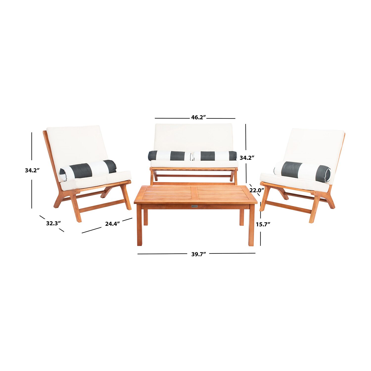 Safavieh Chaston 4-pc. Conversation Set Cushioned