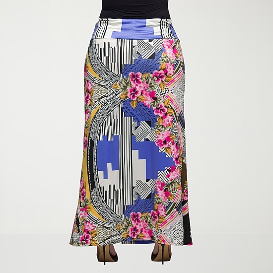 24seven Comfort Apparel Womens Plus Mid Rise Maxi Skirt