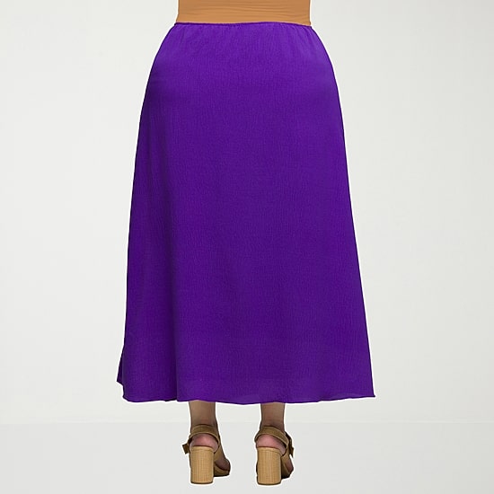 24seven Comfort Apparel Womens Plus Mid Rise Long A-Line Skirt