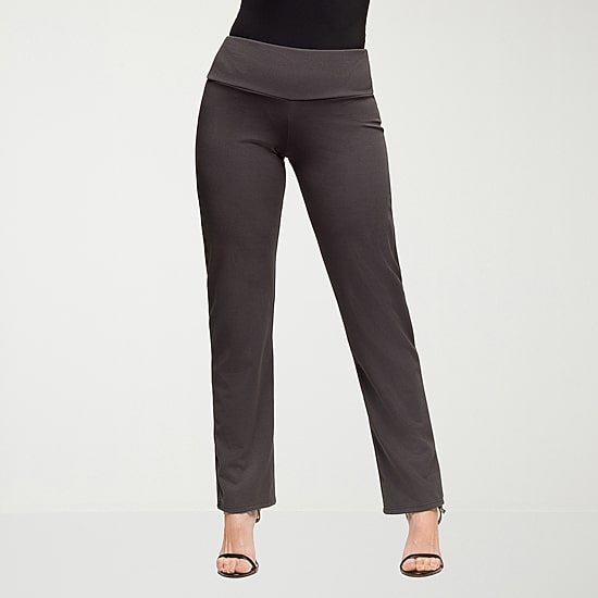24seven Comfort Apparel Womens Slim Mid Rise Pant