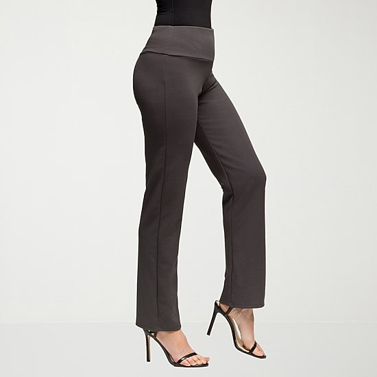 24seven Comfort Apparel Womens Slim Mid Rise Pant