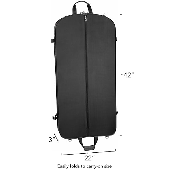 WallyBags 42" Premium Travel Garment Bag With Shoulder Strap, Two Large Pockets And Printed Lining