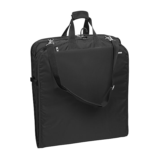 WallyBags 42" Premium Travel Garment Bag With Shoulder Strap, Two Large Pockets And Printed Lining
