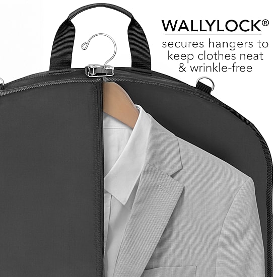 WallyBags 42" Premium Travel Garment Bag With Shoulder Strap, Two Large Pockets And Printed Lining