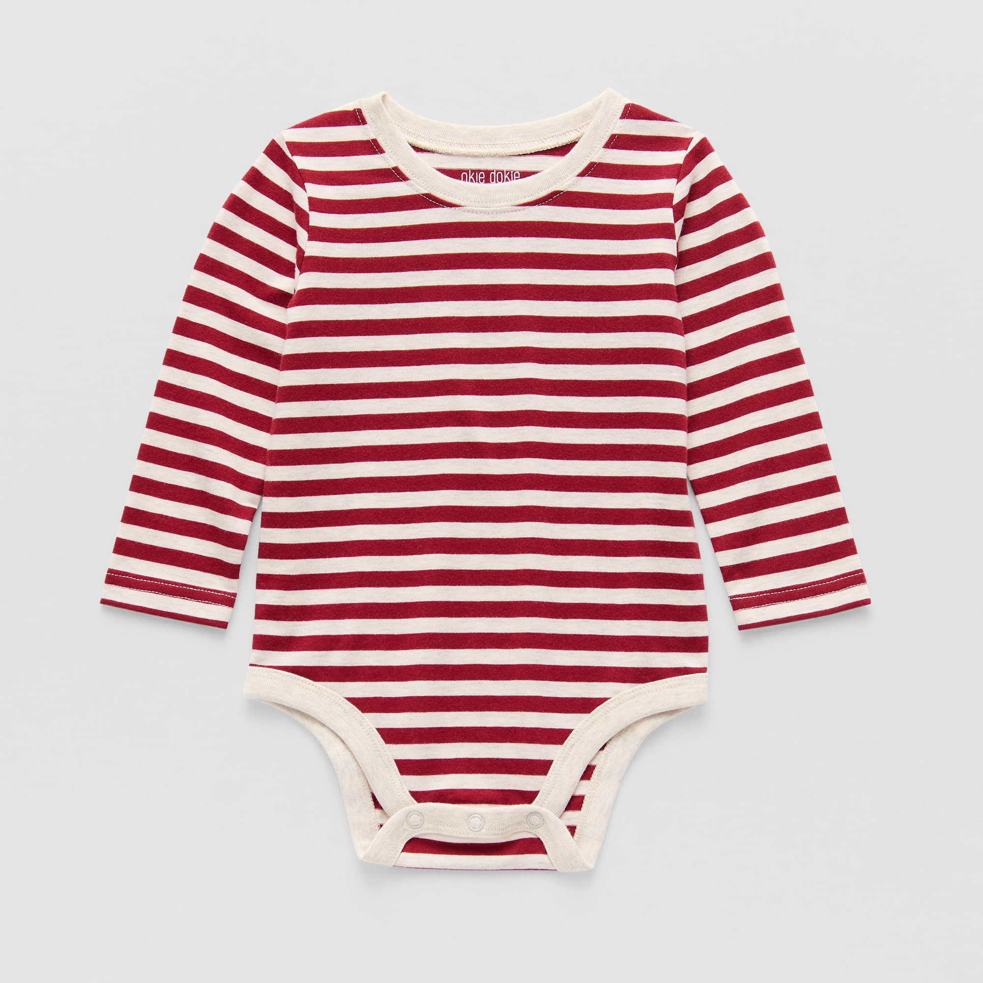 Okie Dokie Baby Boys Round Neck Long Sleeve Bodysuit