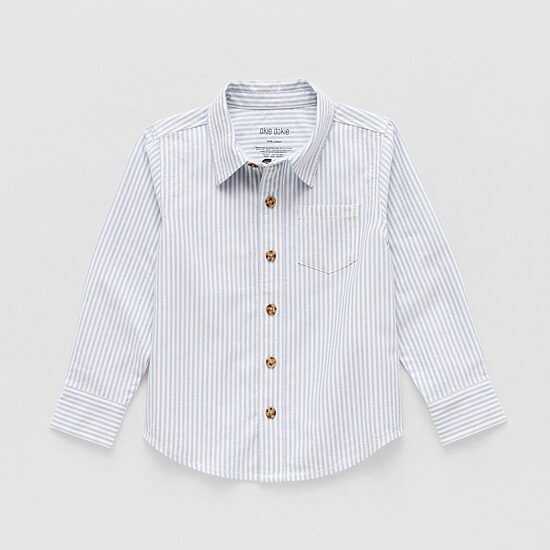 Okie Dokie Toddler & Little Boys Long Sleeve Regular Fit Button-Down Shirt