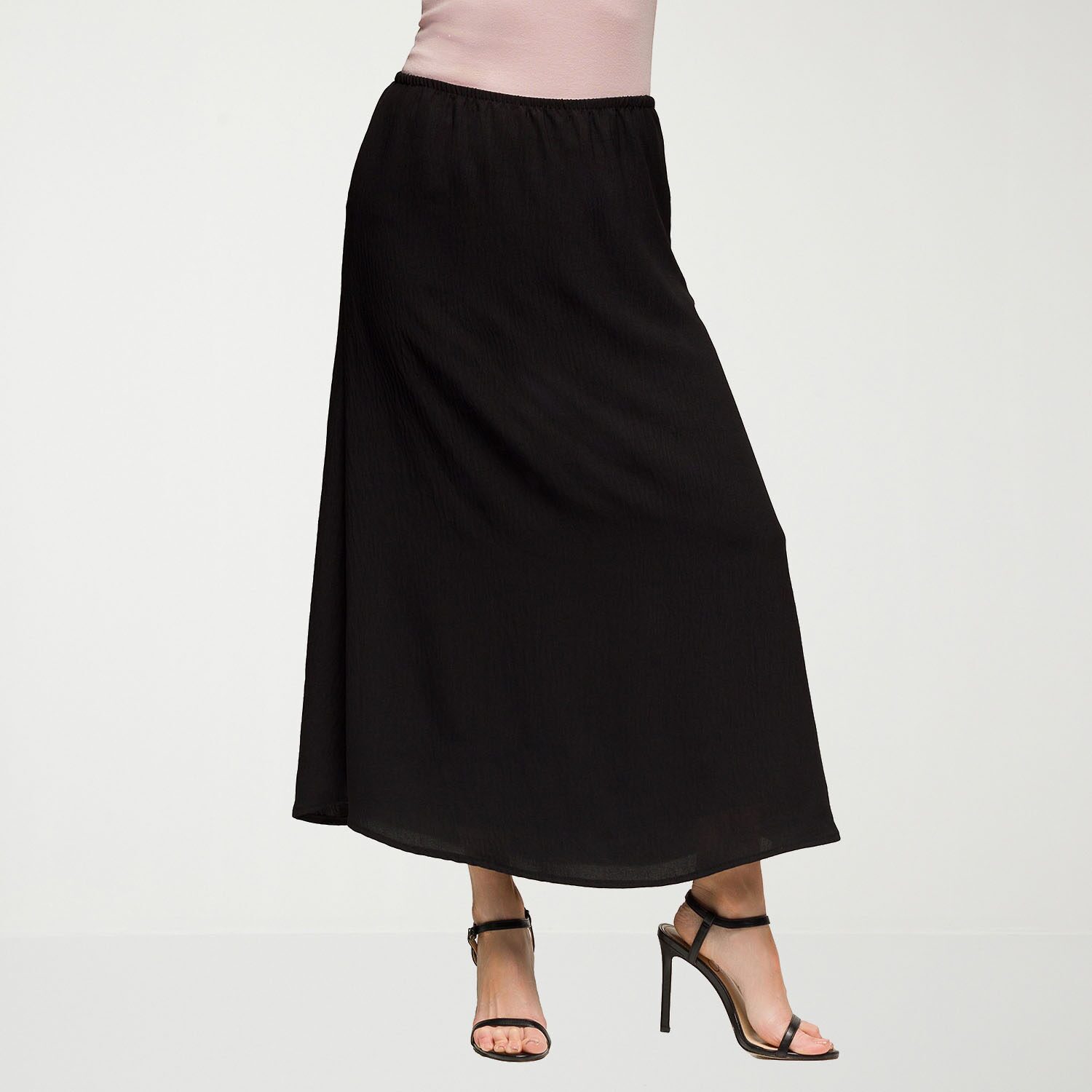 24seven Comfort Apparel Womens Mid Rise Long A-Line Skirt