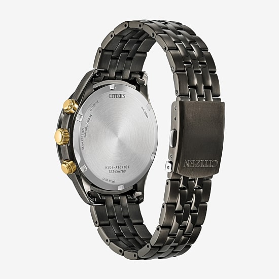 Citizen Classic Eco Mens Chronograph Gray Stainless Steel Bracelet Watch At2576-68e