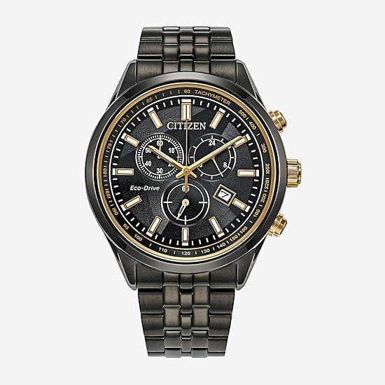 Citizen Classic Eco Mens Chronograph Gray Stainless Steel Bracelet Watch At2576-68e