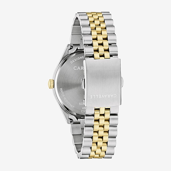 Caravelle Designed By Bulova Mens Two Tone Stainless Steel Bracelet Watch 45b163