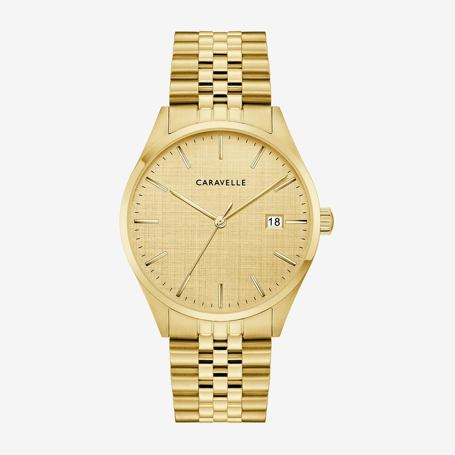 Caravelle Designed By Bulova Mens Gold Tone Stainless Steel Bracelet Watch 44b132