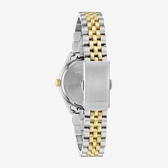 Caravelle Designed By Bulova Womens Two Tone Stainless Steel Bracelet Watch 45m121