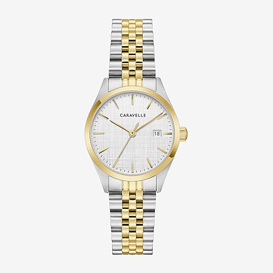 Caravelle Designed By Bulova Womens Two Tone Stainless Steel Bracelet Watch 45m121