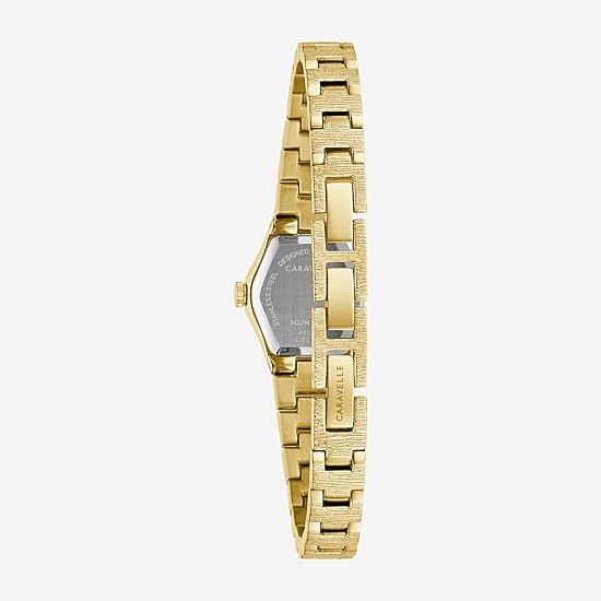 Caravelle Designed By Bulova Womens Gold Tone Stainless Steel Bracelet Watch 44l271