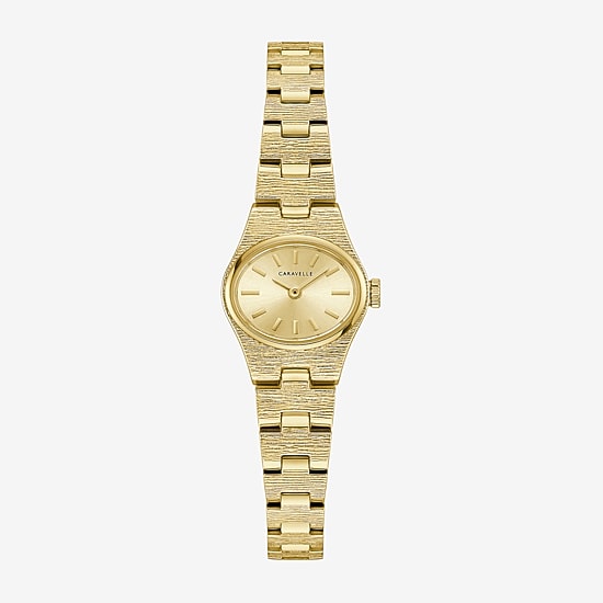 Caravelle Designed By Bulova Womens Gold Tone Stainless Steel Bracelet Watch 44l271