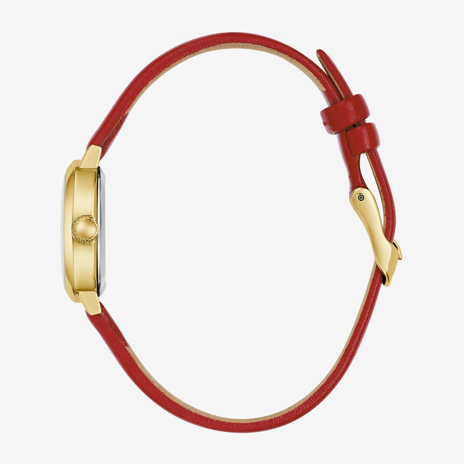 Caravelle Designed By Bulova Womens Red Leather Strap Watch 44l270