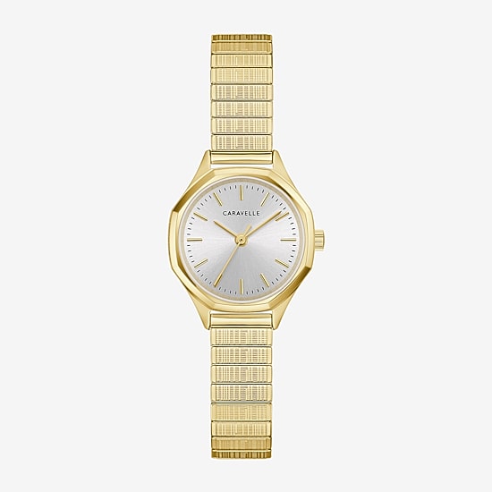 Caravelle Designed By Bulova Womens Gold Tone Stainless Steel Bracelet Watch 44l268