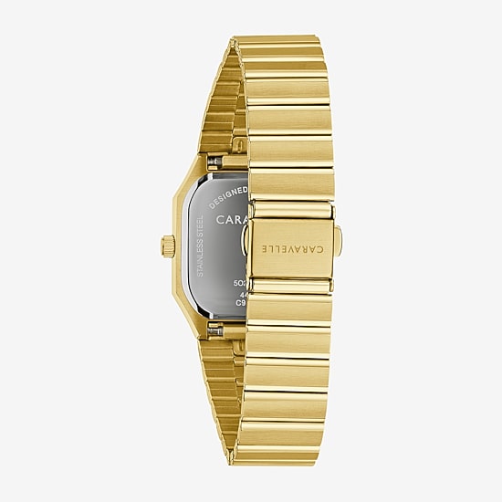 Caravelle Designed By Bulova Mens Gold Tone Stainless Steel Bracelet Watch 44b131