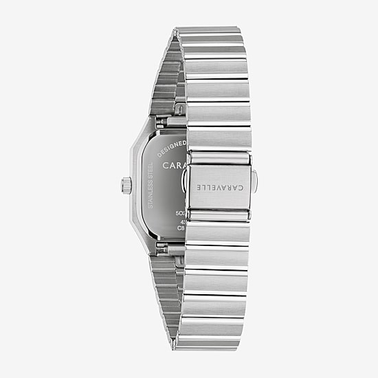 Caravelle Designed By Bulova Mens Silver Tone Stainless Steel Bracelet Watch 43b176