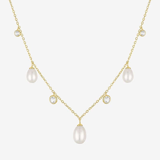 Womens 14K Gold Over Silver 15 Inch Cable Chain Necklace