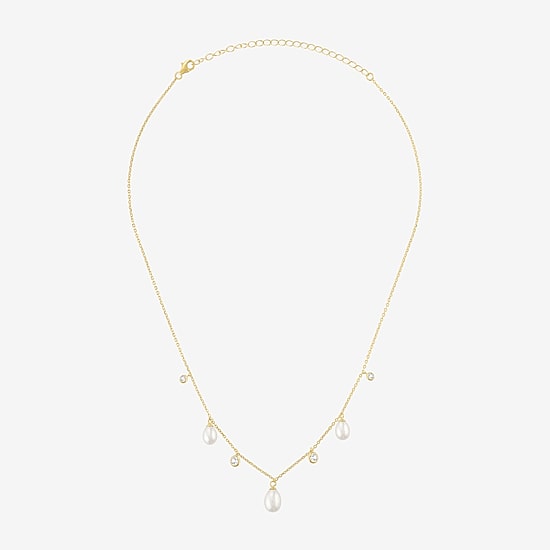 Womens 14K Gold Over Silver 15 Inch Cable Chain Necklace