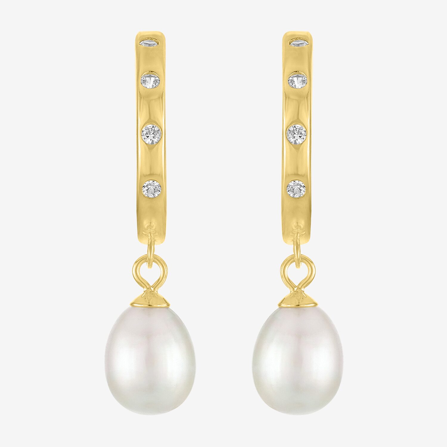 Womens White Cultured Freshwater Pearl 14K Gold Over Silver Pear Drop Earrings