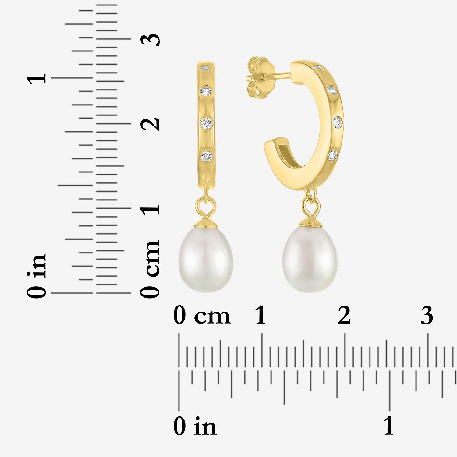 Womens White Cultured Freshwater Pearl 14K Gold Over Silver Pear Drop Earrings