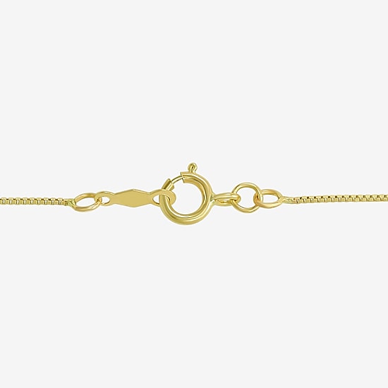 Womens 10K Gold 20 Inch Box Chain Necklace
