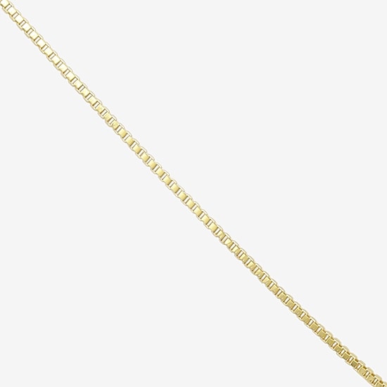 Womens 10K Gold 20 Inch Box Chain Necklace