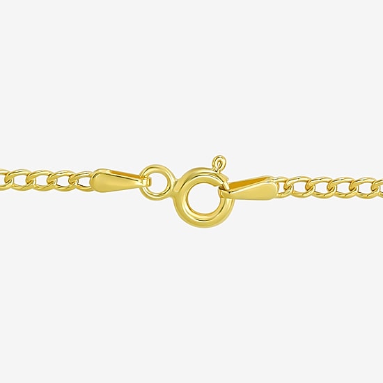 Made in Italy Womens 10K Gold 18 Inch Curb Chain Necklace