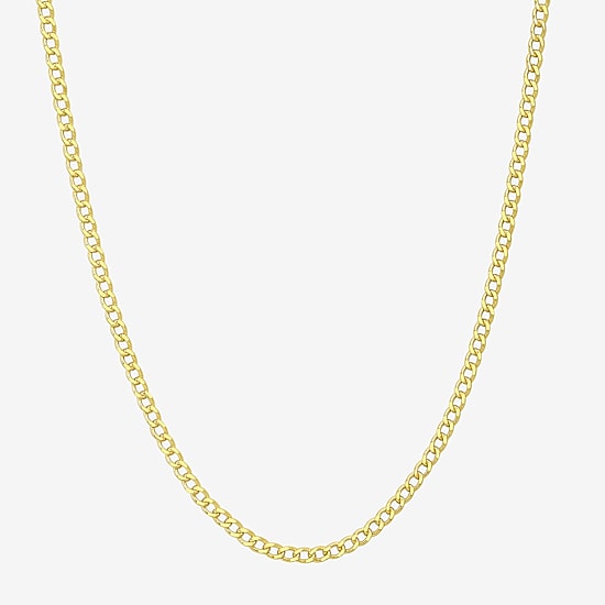 Made in Italy Womens 10K Gold 18 Inch Curb Chain Necklace