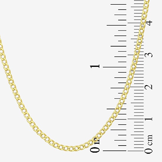 Made in Italy Womens 10K Gold 18 Inch Curb Chain Necklace