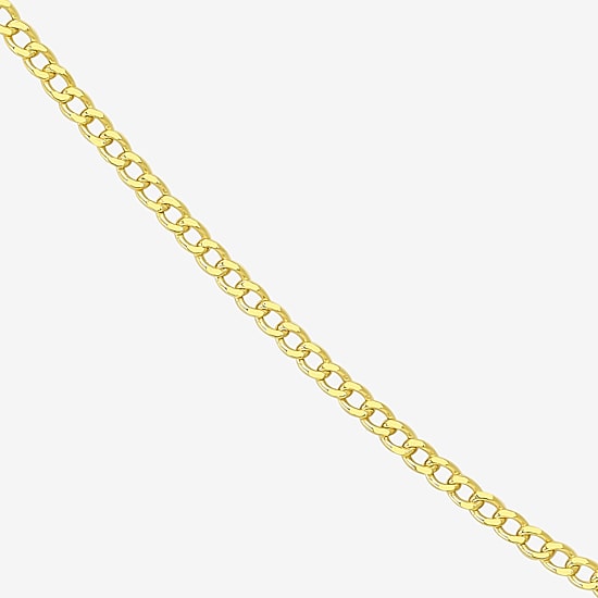 Made in Italy Womens 10K Gold 18 Inch Curb Chain Necklace