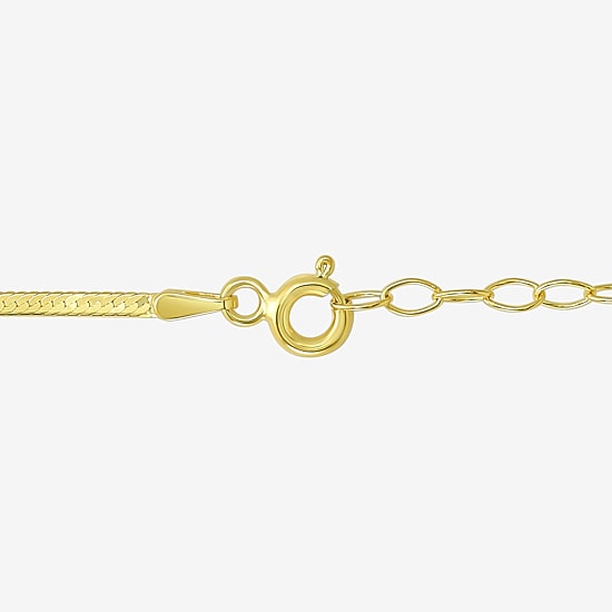 Made in Italy Womens 10K Gold 16 Inch Herringbone Chain Necklace