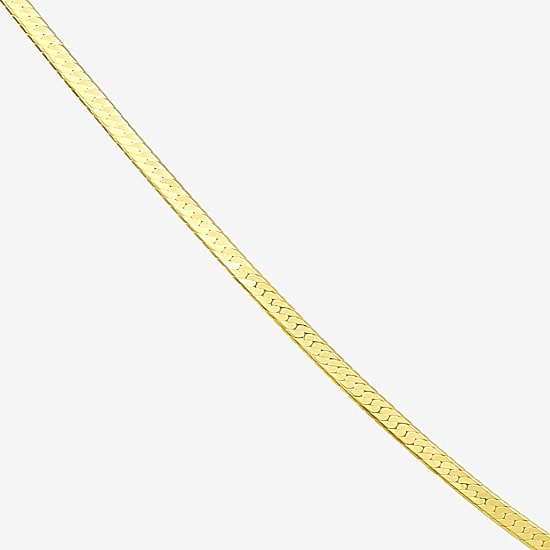 Made in Italy Womens 10K Gold 16 Inch Herringbone Chain Necklace