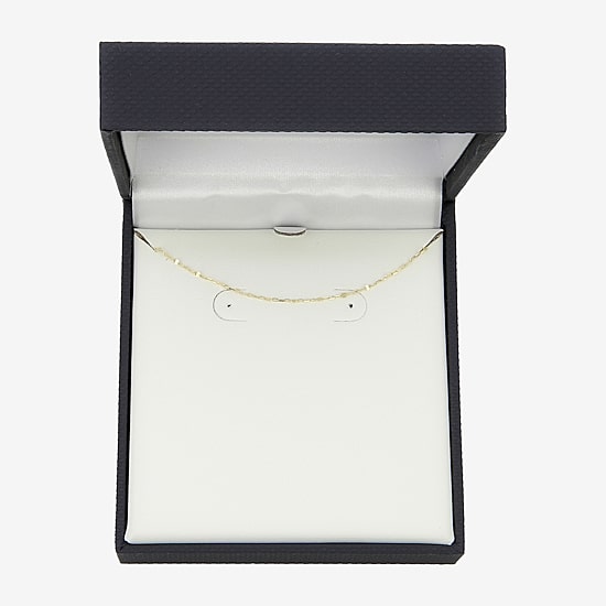 Made in Italy Womens 10K Gold 18 Inch Cable Chain Necklace