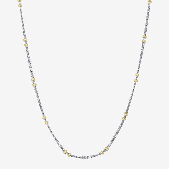 Made in Italy Womens 10K Gold 17 Inch Link Chain Necklace