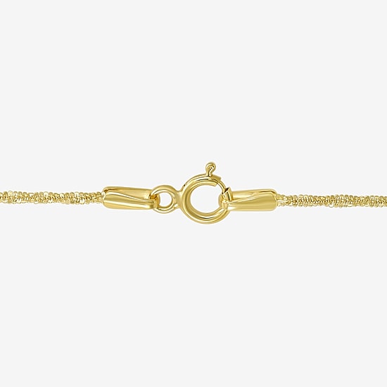 Womens 10K Gold 18 Inch Rope Chain Necklace