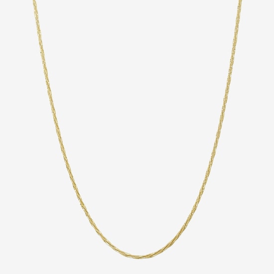 Womens 10K Gold 18 Inch Rope Chain Necklace