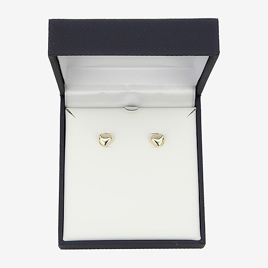 Gold Addiction 10K Gold 8.5mm Heart Stud Earrings